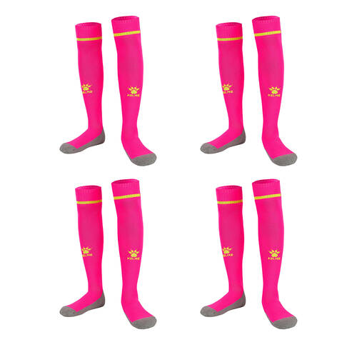 4PK Kelme Sport Full Length Football Soccer Socks Size US6-11 Neon Pink