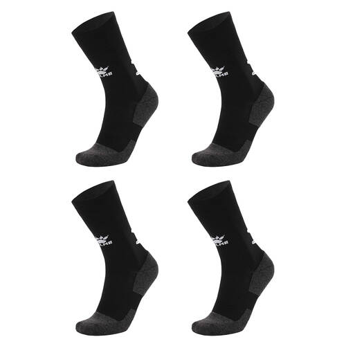 4PK Kelme Sport Mid-Length Football Soccer Grip Socks Anti Slip Black/White