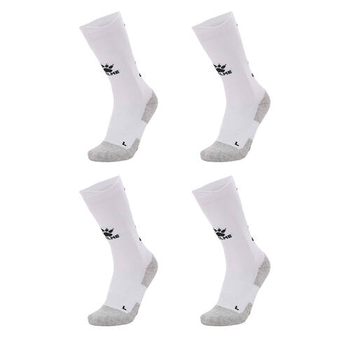 4PK Kelme Sport Mid-Length Football Soccer Grip Socks Anti Slip White/Black