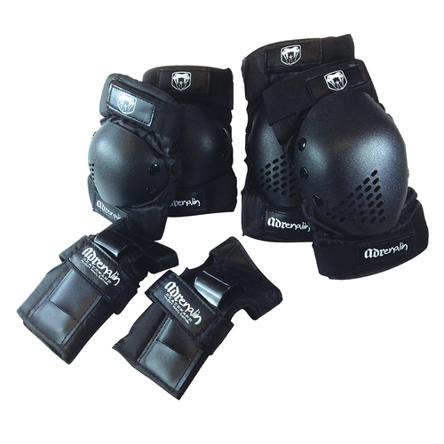 6pc Adrenalin Skate Protect Adult XL Black 14y+