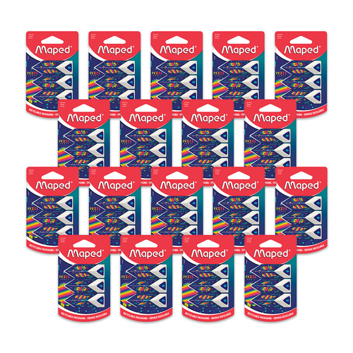 54pc Maped Pixel Party Ultra Soft Triangular Erasers