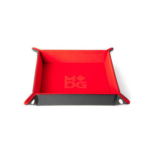 Fanroll by Metallic Velvet Folding Game Dice Tray Storage 25x25cm - Red