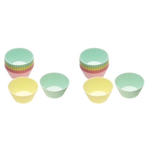 2x 12pc Mastercraft Silicone Mini Cupcake Cases Baking Set