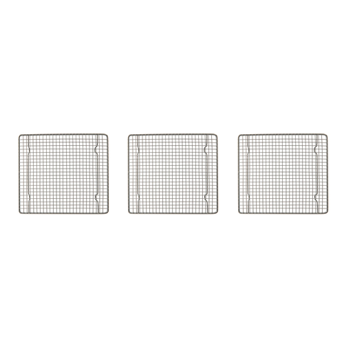 3x Mastercraft 23x26cm Carbon Steel Non-Stick Cooling Tray Rack - Black