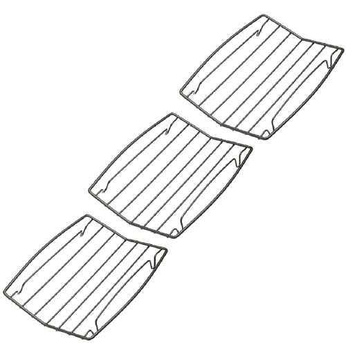 3x Mastercraft 26x20cm Non-Stick Roasting Rack - Black