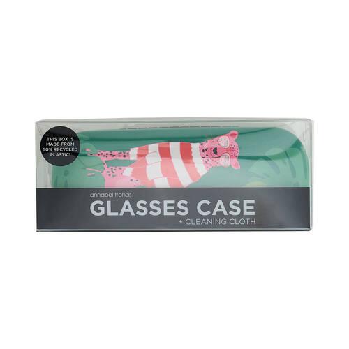 Annabel Trends Glasses & Cleaning Cloth w/ Case Combo 15x6cm Clever Cheetah