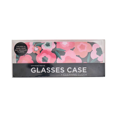 Annabel Trends Glasses Case/Cloth Combo 15cx6cm - Midnight Blooms