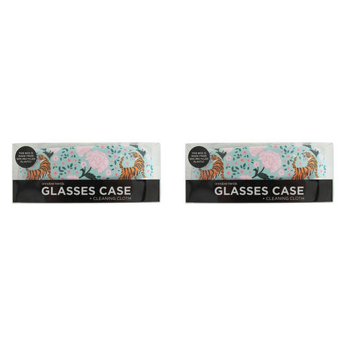 2PK Annabel Trends Glasses Case/Cloth Combo 15cx6cm - Tiger/Peonies