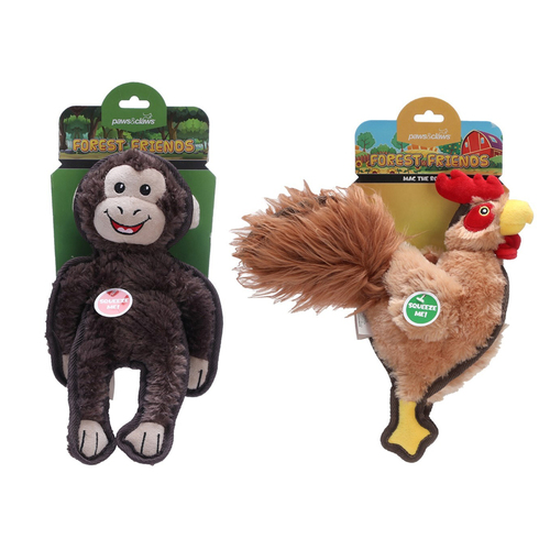 2PK Paws & Claws 30cm Forest Friends Ruff Dog/Pet Plush Toy Assorted