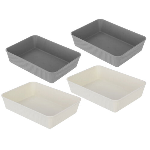 4PK Boxsweden Kaia Storage Tray 24X17.5X5.5cm Assorted