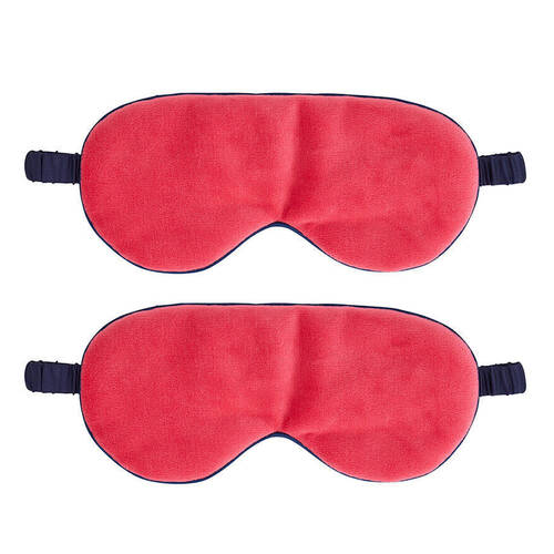2PK Annabel Trends Velvet Cosy Luxe Travel Sleeping Eye Mask Pink Crush