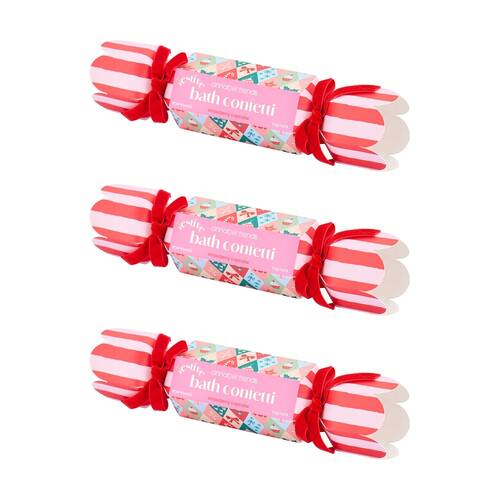 3PK Annabel Trends Starwberry Vanilla Scented Bath Confetti Bon Bon 50g Festive
