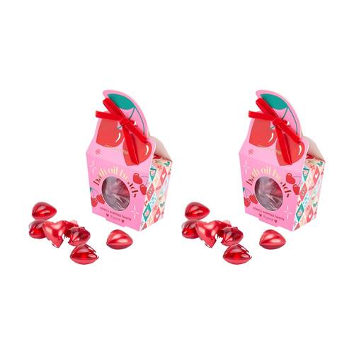 2x 10pc Annabel Trends Heart Shaped Bath Oil Beads 50g Festive Cherry