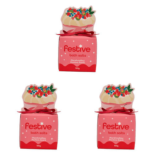 3PK Annabel Trends Festive Bath Salts - Marshmallow Pavlova Scent
