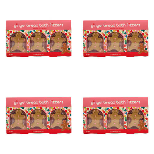 12pc Annabel Trends Gingerbread Men Bath Fizzers - Vanilla Cinnamon