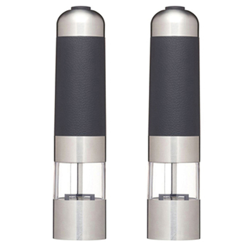 2PK Mastercraft 22cm Electric Salt & Pepper Mill Spice Grinder