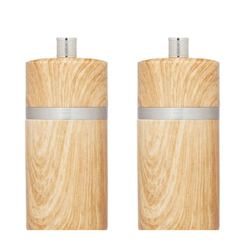 2PK Mastercraft 12cm Beech Salt & Pepper Mill Spice Grinder - Natural