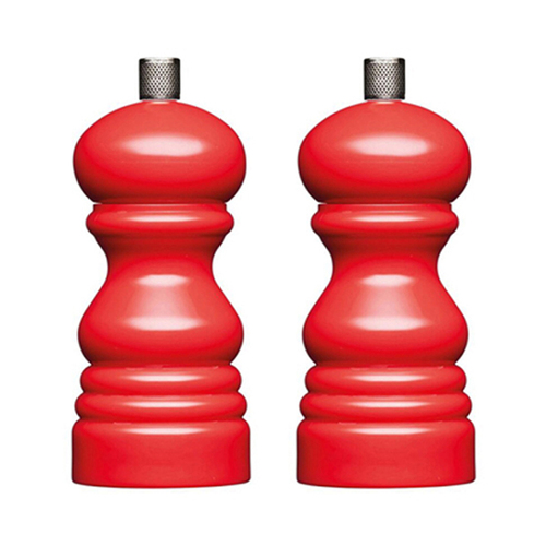 2PK Mastercraft 12cm Classic Capstan Salt & Pepper Mill - Red