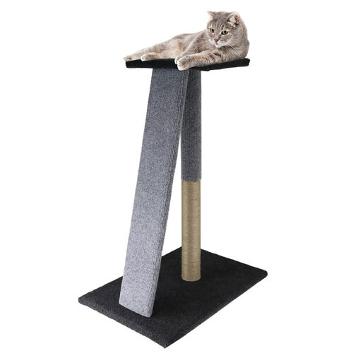 Paws & Claws Catsby Angled Scratching Post - Cool Grey