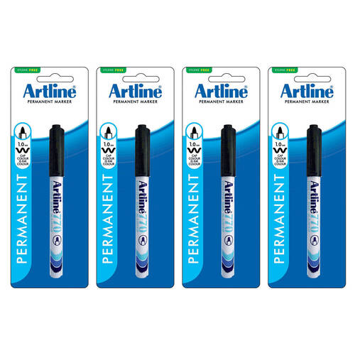 4PK Artline 1.0mm Freezer Bag Marker - Black