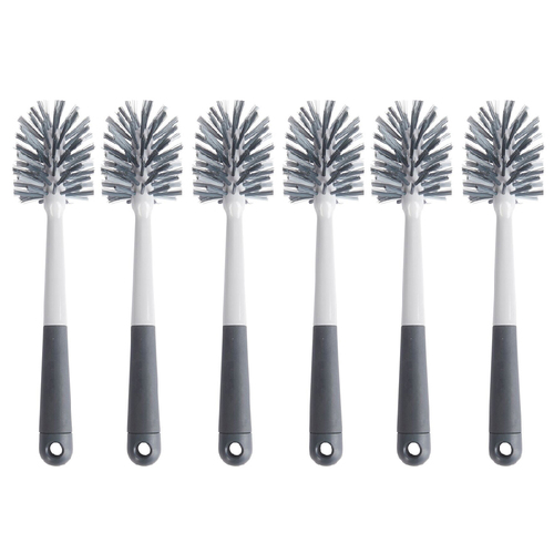 6PK MasterCraft Long-Handle Bottle Brush Cleaner 32cm - Grey