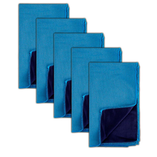 5PK Vistara Icy Cool Outdoors Gym/Work Towel Blue 30 x 100cm