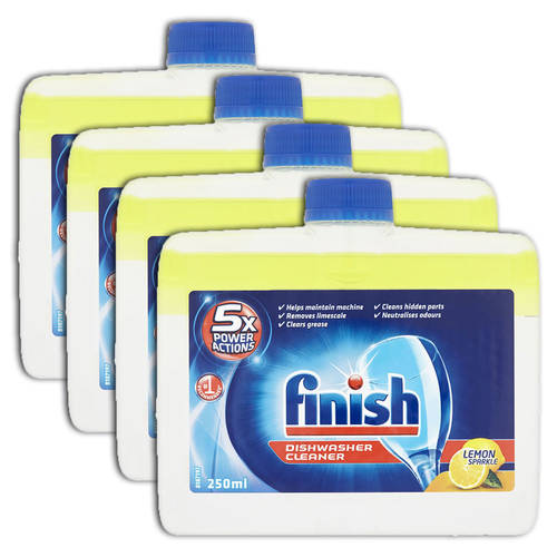 4PK Finish Dishwasher Monthly Cleaner/Remove Grease/Limescale - Lemon Sparkle