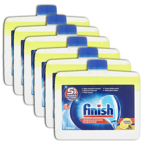 6PK Finish Dishwasher Monthly Cleaner/Remove Grease/Limescale - Lemon Sparkle