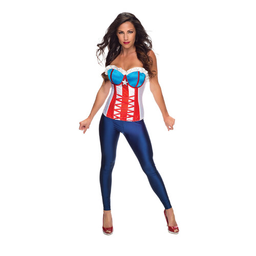 Marvel American Dream Corset Womens Dress Up Costume - Size L