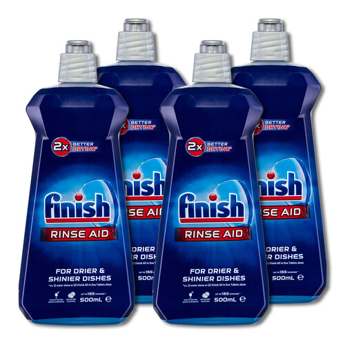 4x Finish 500ml Dishwashing Rinse Aid for Shiner & Dryer Dishes