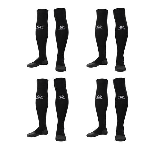 4PK Kelme Sport Full-Length Football Soccer Grip Socks Anti Slip Black/White
