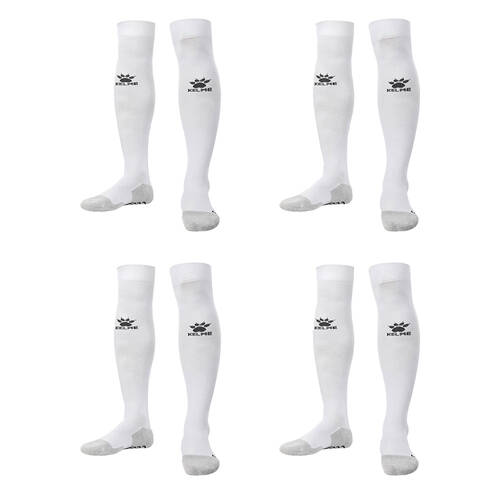 4PK Kelme Sport Full-Length Football Soccer Grip Socks Anti Slip White/Black