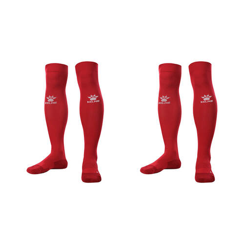 2PK Kelme Sport Full-Length Football Soccer Grip Socks Anti Slip Red/White