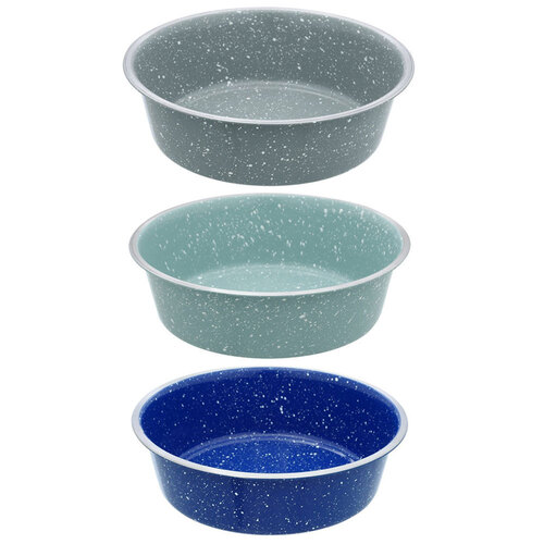 3PK Paws & Claws Savoy S/Steel Pet Bowl 1.6L 20X6cm Assorted
