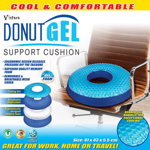 Vistara 43cm Donut Support Gel Cushion Blue