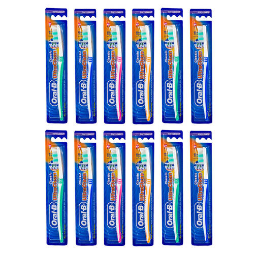12PK Oral B Ultra Clean Soft Assorted Toothbrush Dental Care