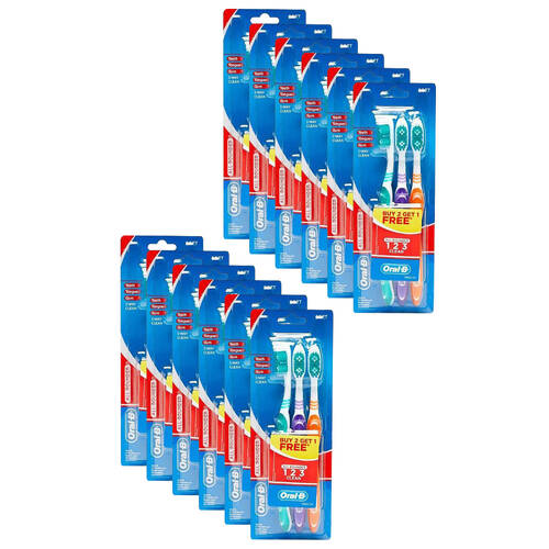 12x 3pc Oral B All Rounder Standard Toothbrush Soft Dental Care