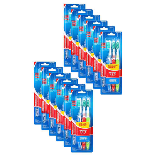 12x 3pc Oral B All Rounder Medium Standard Toothbrush Dental Care