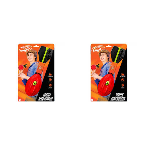 2PK NERF Sports Pocket Vortex Howler Foam Football 20.32x12.7cm - Orange 5y+