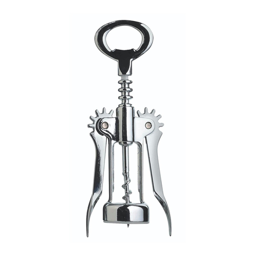 BarCraft Double Handled Metal Chrome Wing Corkscrew - Silver