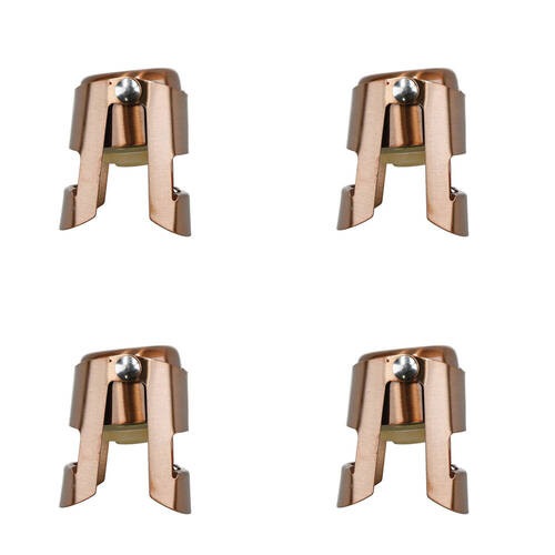 4PK BarCraft Stainless Steel Champagne Bottle Stopper 5.5cm - Copper