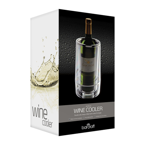 Barcraft Double Wall Acrylic Wine Bottle Cooler/Chiller