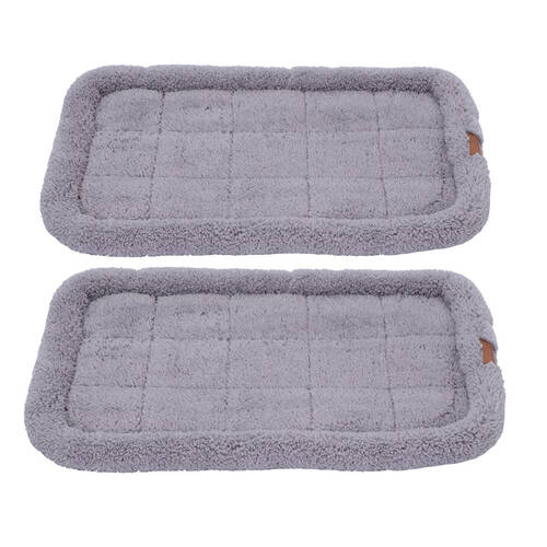 2PK Paws & Claws Sherpa Crate & Carrier Mattress 75x45cm - Grey