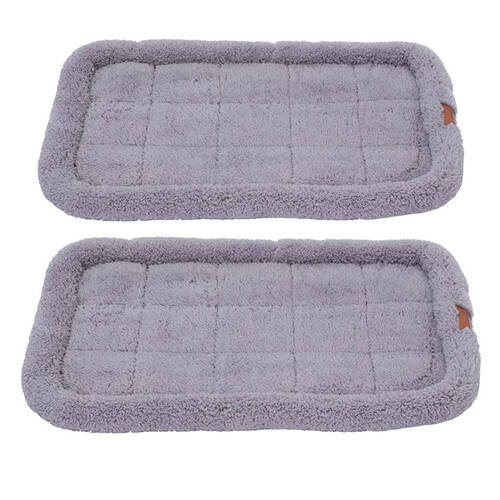 2PK Paws & Claws Sherpa Crate & Carrier Mattress 90x57cm - Grey