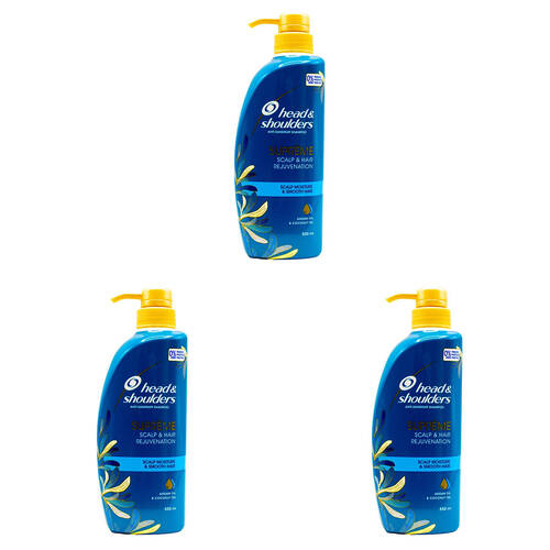 3PK Head & Shoulders 550ml Anti-Dandruff Shampoo w/ Argan & Coconut Oil