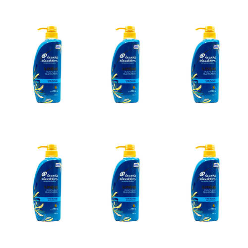 6PK Head & Shoulders 550ml Anti-Dandruff Shampoo w/ Argan & Coconut Oil