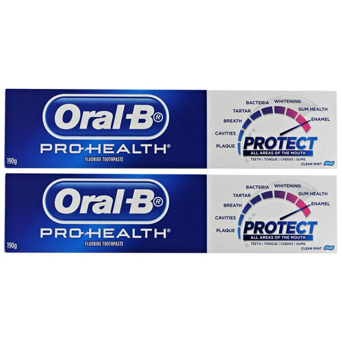 2x Oral B 190G Toothpaste Pro Health Protect Clean Mint
