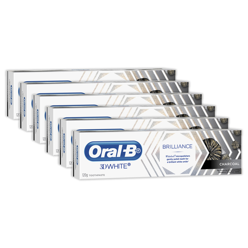 6PK Oral B 120g Brilliance 3D White Charcoal Toothpaste