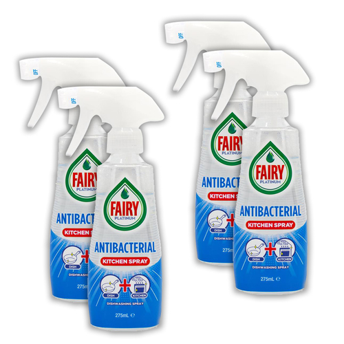 4PK Fairy 275ml Antibacterial Kitchen Dishwashing Spray
