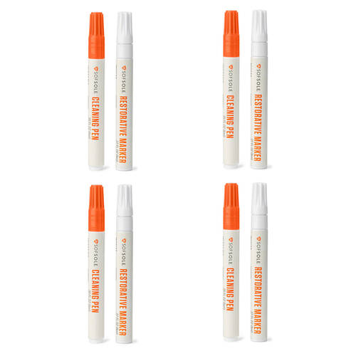 4x 2pc SofSole Restore & Renew White Shoe Cleaning Marker Pen Kit